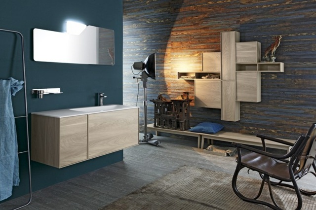 meubles salle de bains bois rustique