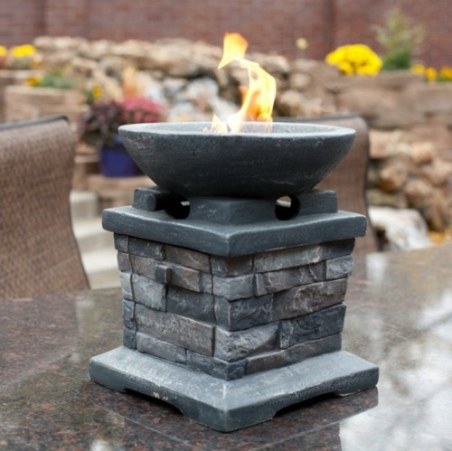 mini bol coupe feu pierre piedestal ceramique terre cuite jardin terrasse