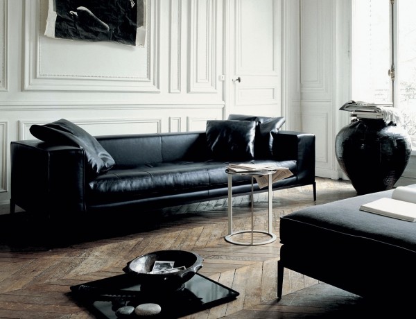 mobilier de design canapé noir luxueux