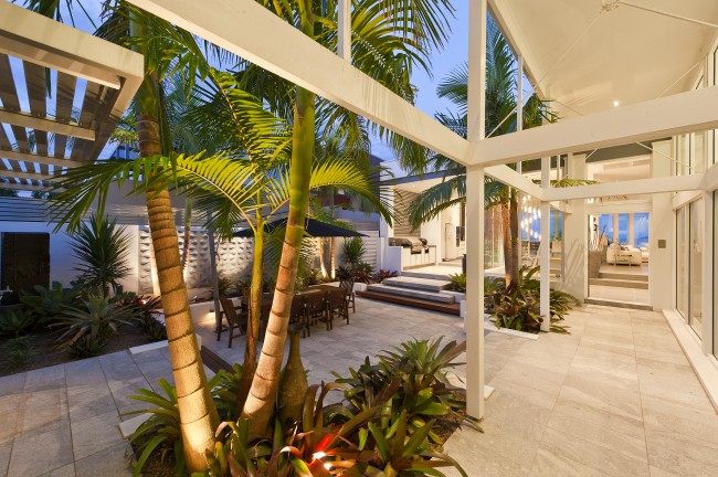 palmiers jardin villa blanche luxe