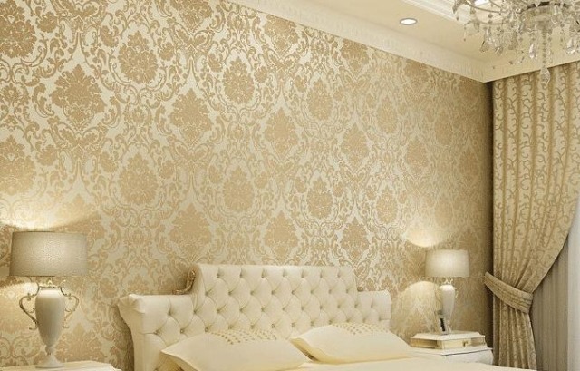 papier peint pour chambre tete de lit matelassée rideaux