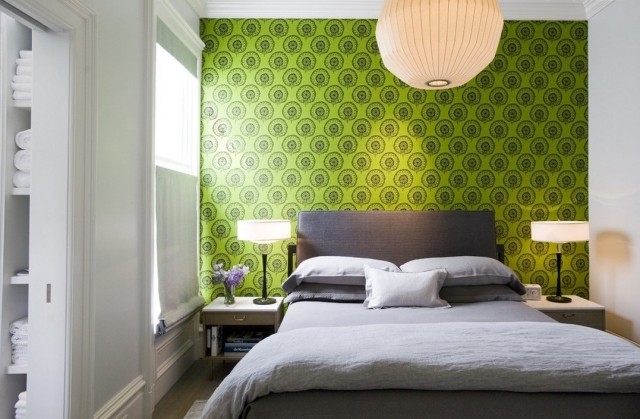 papier-peint-chambre-adulte-idée-originale-couleur-verte