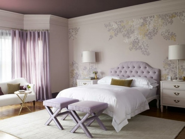 papier-peint- pour chambre-adulte-idée-originale-nuances-violettes