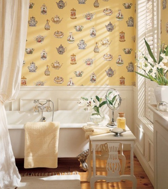 papier peint salle bain design original