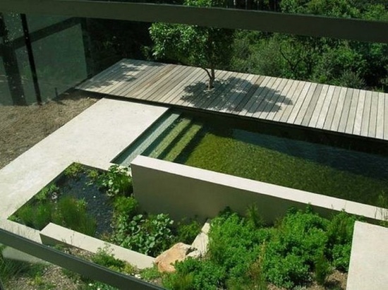 patio exterieur vert bois