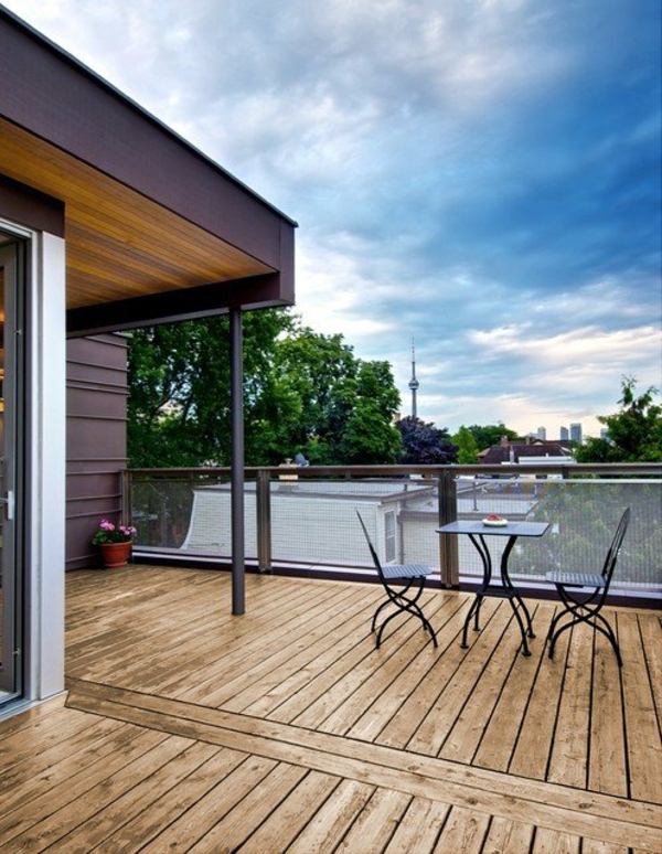 patio minimaliste sur toit admirer la vue ville