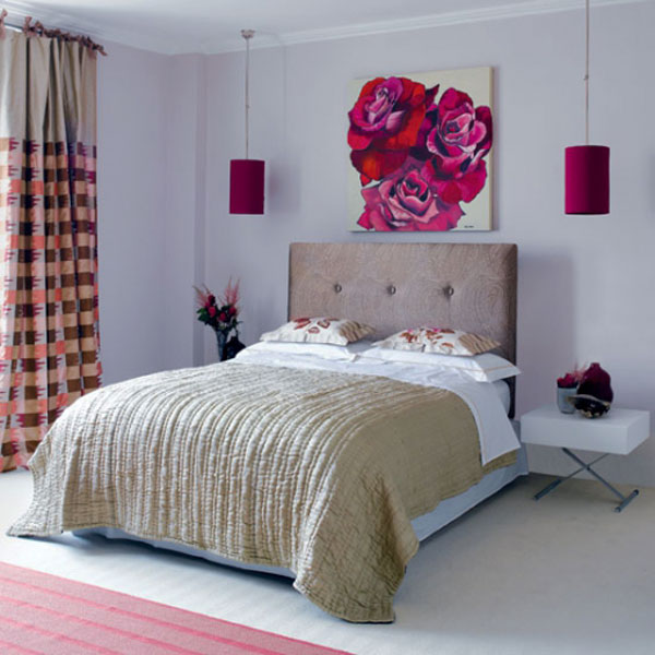 petite chambre coucher fleurs roses