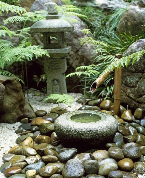 pierre bambou verdure jardins japonais