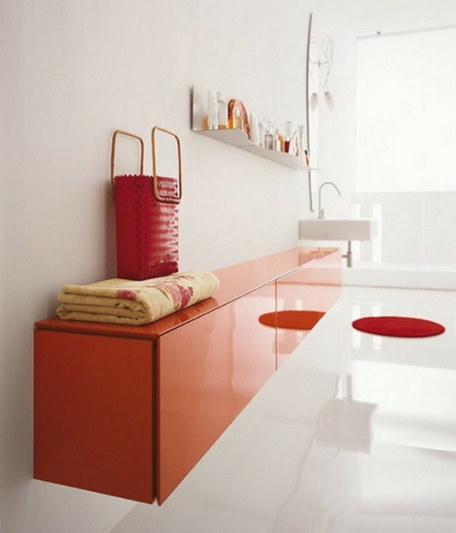placard rangement orange salle de bain