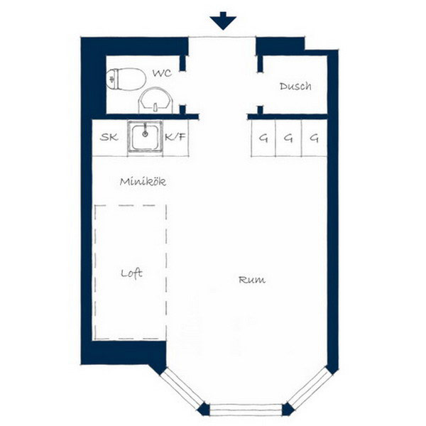 plan architectural mini appartement bois