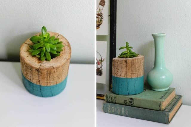 pot de fleur en bois design DIY