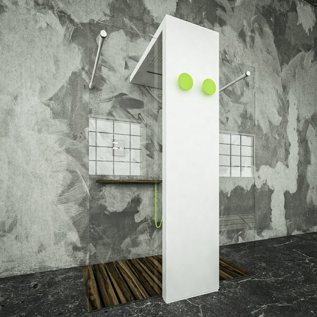 radiateur électrique salle de bain douche integrée design