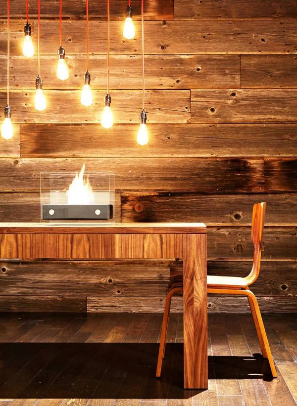 salle à manger contemporaine bois luminaires design