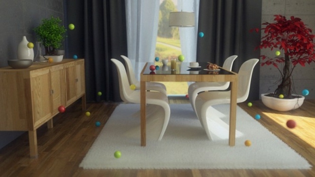 salle à manger simple chaises blanches design