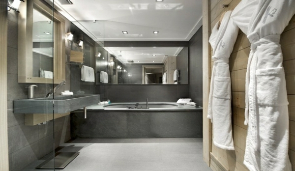 salle de bain contemporain béton murs gris