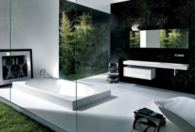 salle de bain minimaliste nature 