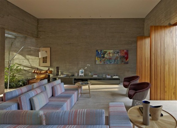 salon contemporain canapé d'angle fauteuils design