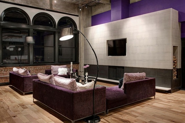 salon meubles violets