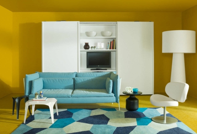 sofa sectionnel bleu Bouroullec