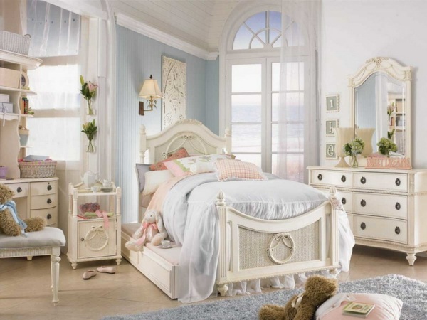 style shabby chic chambre fille rose