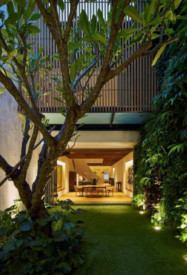 sublime jardin avec terrasse bois