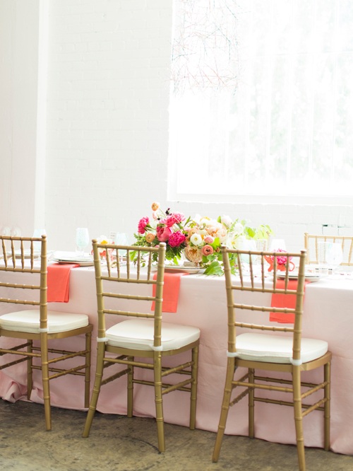table bridal shower tonalités rose pastel