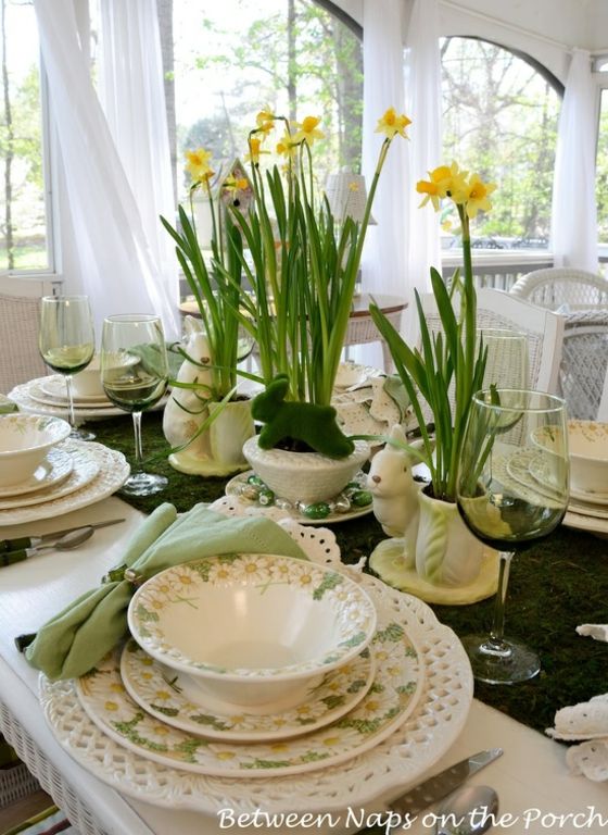 table deco fleurs porcelaine