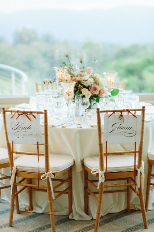 table des maries chaises bambou blanc satin
