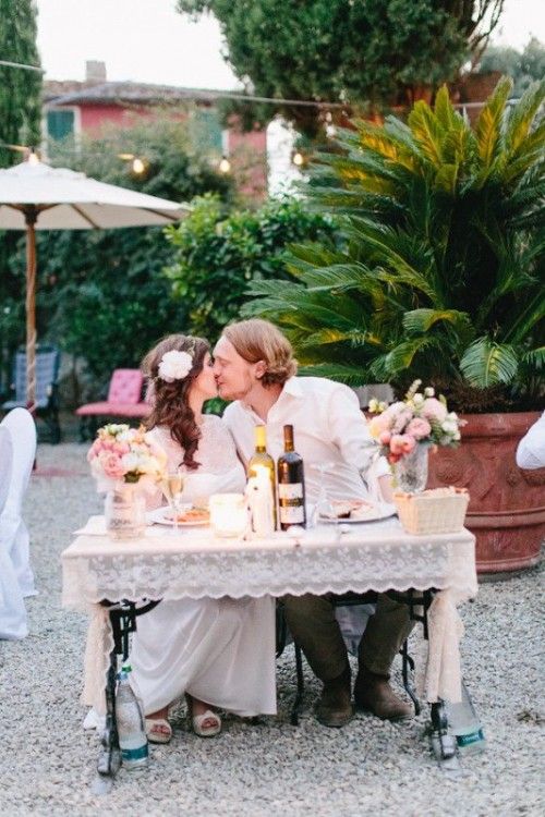 table des mariés embrasser nappe dentelle cycas exterieur