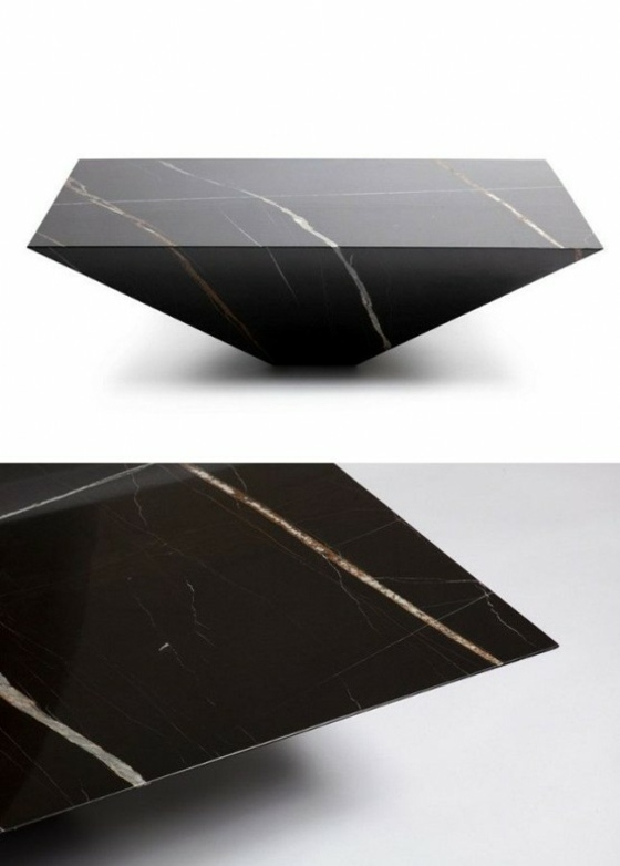 table design moderne marbre fonce