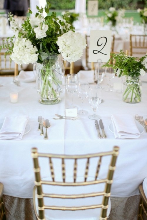 table mariage blanc vert