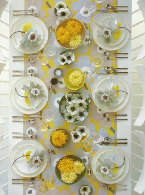 table mariage jaune blanc