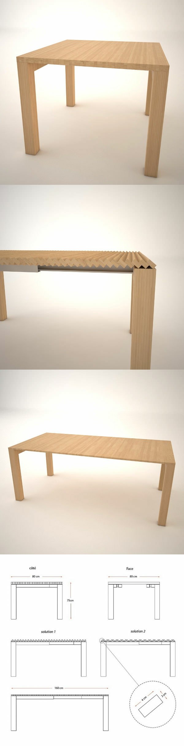 table rallonge design moderne Julien Vidame