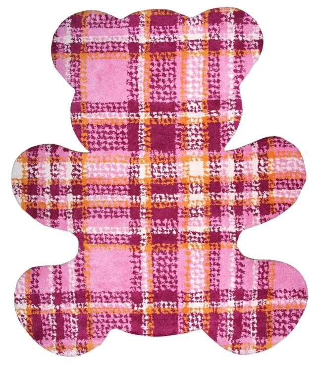 tapis bebe forme ours rose