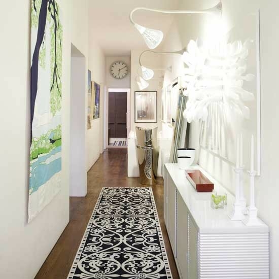 tapis couloir design noir blanc