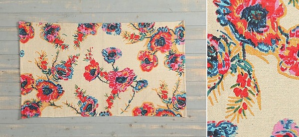 tapis fleurs design vintage