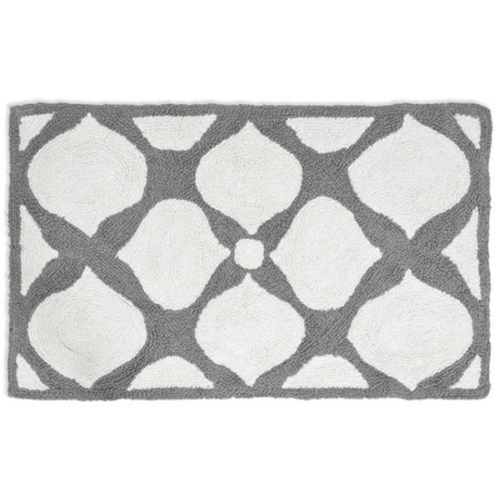 tapis salle bain gris blanc