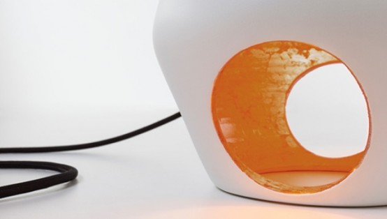 trou design intérieur orange de la lampe moderne 