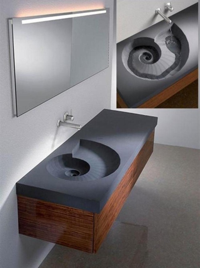 vasque salle de bain encastrable forme-unique-spirale