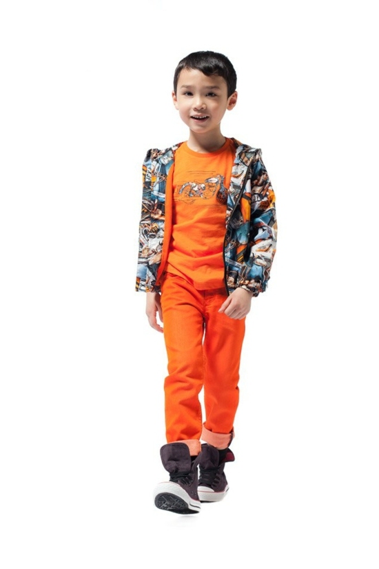vêtement garçon junior gaultier orange baskets