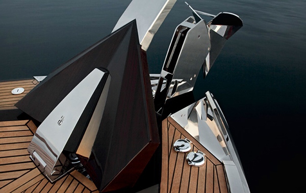 yacht en bois detail